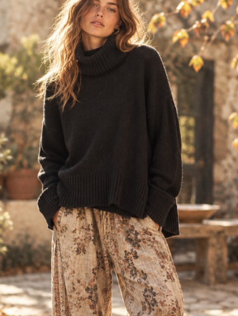 Anthropologie Black Cowl Neck Sweater Size Small NWT